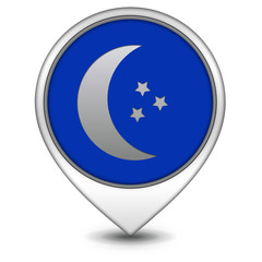 Moon pointer icon on white background