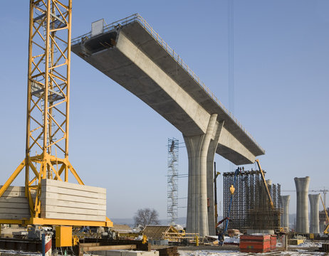 bilding  site, highway bridge