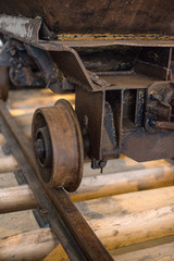 View of old coal mine cart.