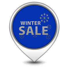 Winter sale pointer icon on white background
