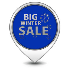 Winter sale pointer icon on white background
