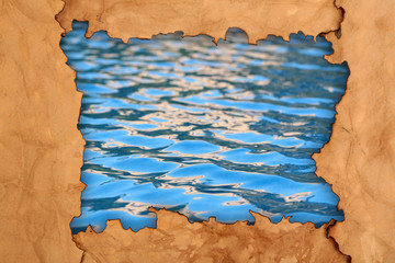 Pool water in paper frame