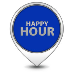 Happy hour pointer icon on white background