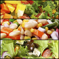 Healthy dishes in collage