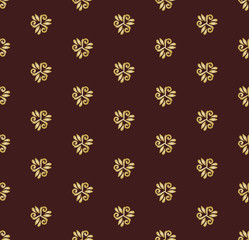 Floral Seamless Vector Golden Pattern. Orient Abstract