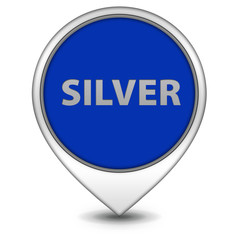 Silver pointer icon on white background