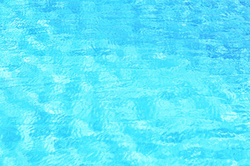 Blue water in swimming pool