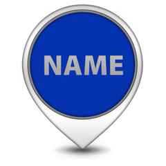 Name pointer icon on white background