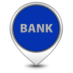 Bank pointer icon on white background