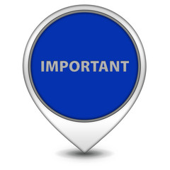 Important pointer icon on white background