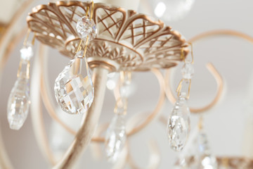 Closeup view on classical crystal lamp