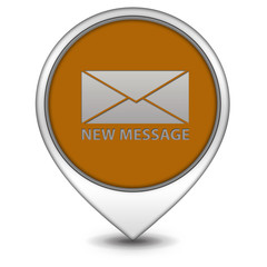 new message pointer icon on white background