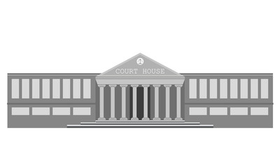 vector illustration of court building, house of justice