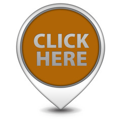 Click here pointer icon on white background