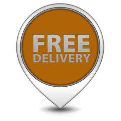 Free delivery pointer icon on white background