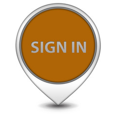 sign in pointer icon on white background