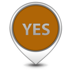 yes pointer icon on white background