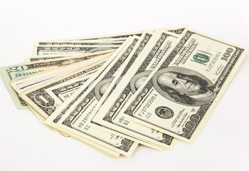 Money on a white background. Isolated.