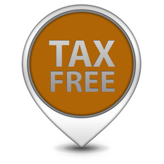 Tax free pointer icon on white background