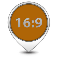 16:9 pointer icon on white background
