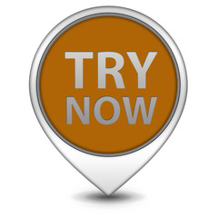 Try now pointer icon on white background