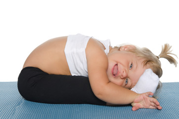 Little girl doing gymnastics