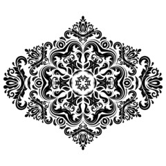 Damask Vector Pattern. Orient Ornament. Black and White Colors