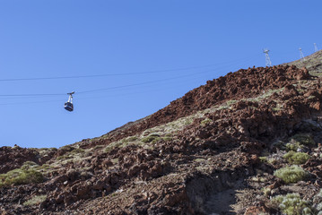 Cable-car going up to peak of Teide