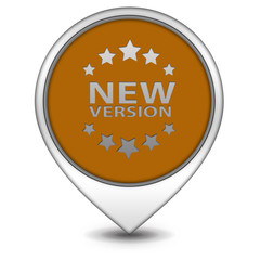 New version pointer icon on white background