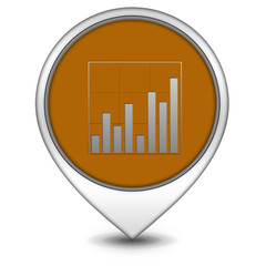 Data analysis pointer icon on white background