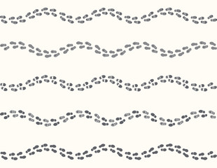 Set of  footprints shoes icon, horizontal traces man