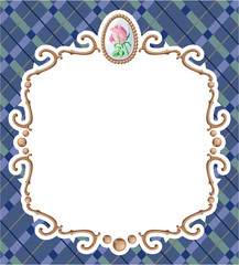 Bronze frame on a tablecloth