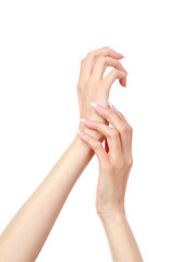 Obraz na płótnie Canvas Female hands with a nice manicure