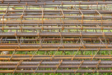 Rusted steel fittings construction elements