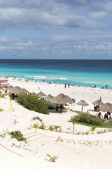 A view of Cancun beach on the Yucatan, Mexico.