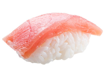 traditional sushi sashimi on white background