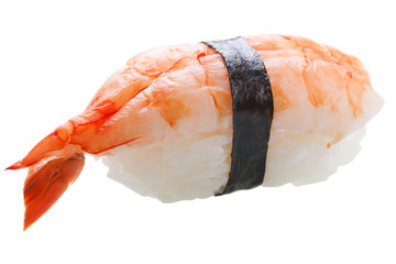 traditional sushi sashimi on white background