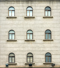 Windows on an antique building