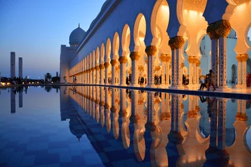 Papier Peint photo Lavable Abu Dhabi Mosquée d& 39 Abou Dabi
