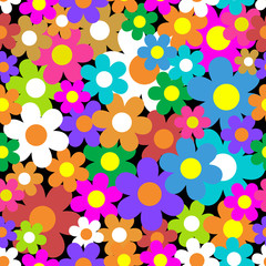 Seamless pattern. Colorful flower background.
