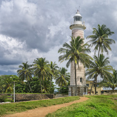 Fototapeta na wymiar old lighthouse in Galle city on Sri Lanka