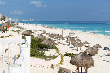 A view of Cancun beach on the Yucatan, Mexico.