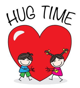 hug time valentines day or other greeting