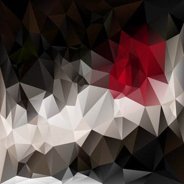 vector polygonal background in dark colors - red, black, white