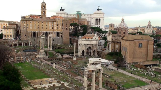View of the Roman Forum from the Palatine Hill,