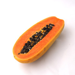 Papaya in white background