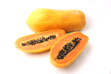 Papaya in white background