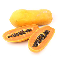 Papaya in white background