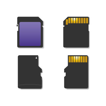 Set memory card, vector illustration.