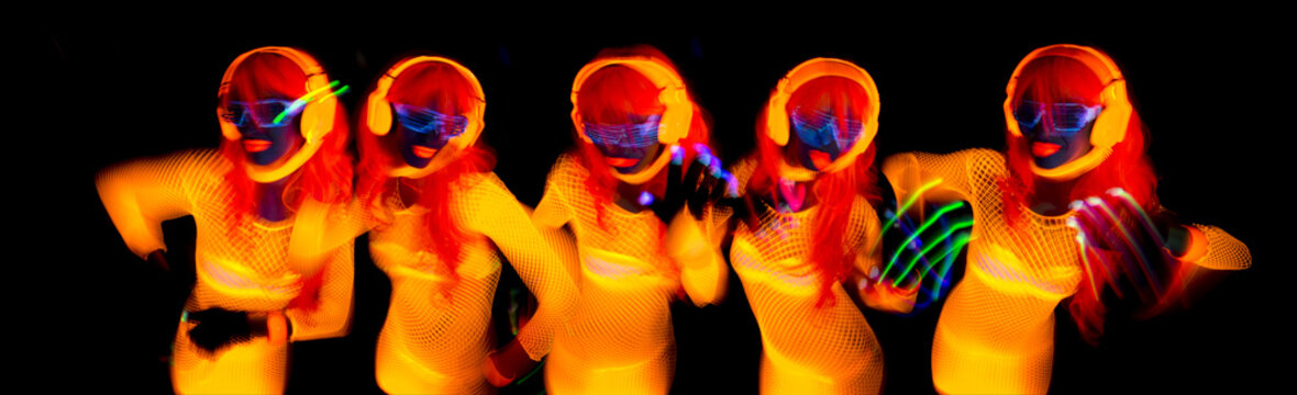 sexy neon uv glow dancer